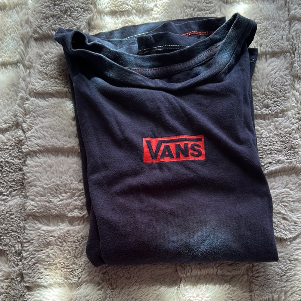 Vans Black Hoodie with Red Logo
